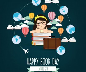 April 23 happy book day vector design 05