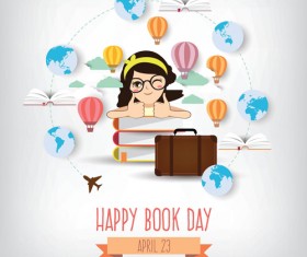 April 23 happy book day vector design 06