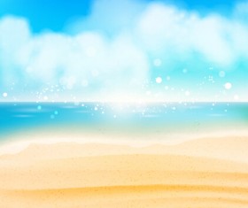 Beach with sea romantic background vector 01