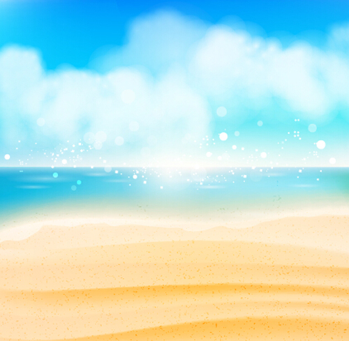 Beach with sea romantic background vector 01
