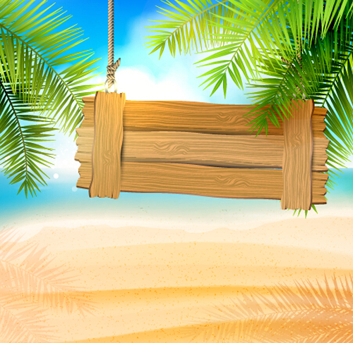 Beach with sea romantic background vector 03 free download