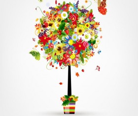 Beautiful decoration flowers vector material 03