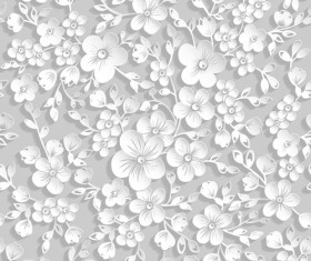 Beautiful paper flower seamless pattern vector 02