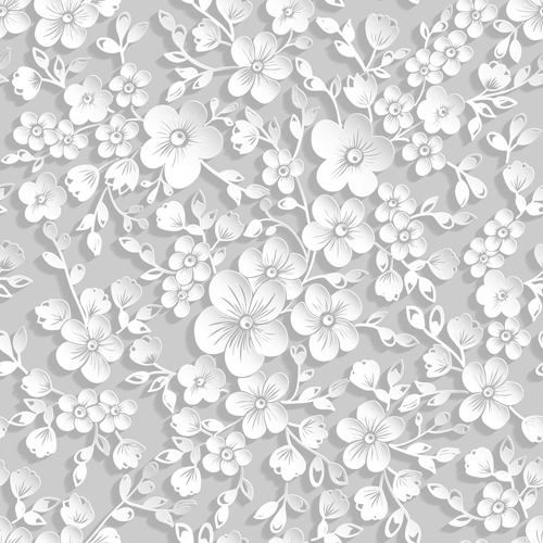 Beautiful paper flower seamless pattern vector 02