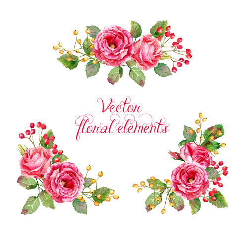 Beautiful pink flower vector art background 01