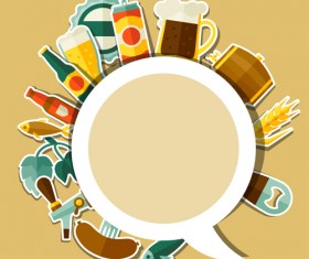 Beer flat style background vector design 01