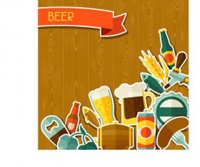 Beer flat style background vector design 02
