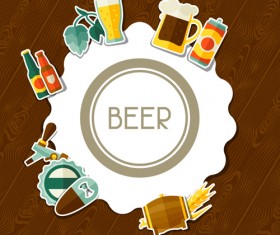 Beer flat style background vector design 04