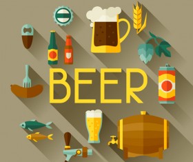 Beer flat style background vector design 06