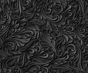Black paper floral seamless pattern vector