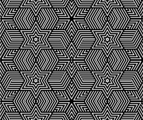 Black with white abstract seamless pattern vector set 04