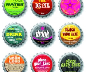 Bottle capsule floral vector