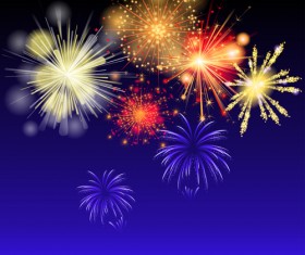 Brilliant holiday fireworks vectors set 01