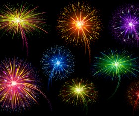 Brilliant holiday fireworks vectors set 02