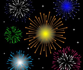 Brilliant holiday fireworks vectors set 03