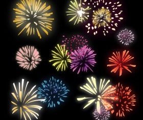 Brilliant holiday fireworks vectors set 05