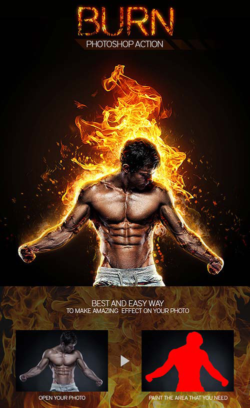 burn action photoshop free download