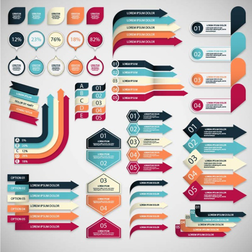 Business infographic design material vectors