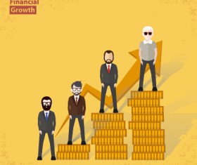 Businessmen work concept template vector 02