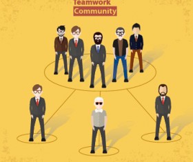 Businessmen work concept template vector 05
