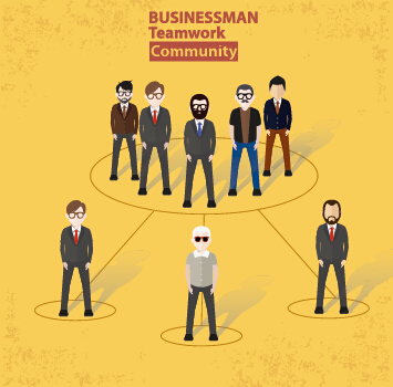 Businessmen work concept template vector 05