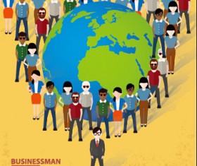 Businessmen work concept template vector 07