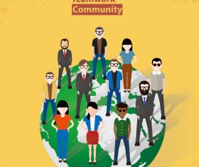 Businessmen work concept template vector 10