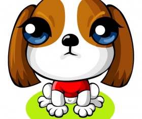 Cartoon lovely dog vector set 03