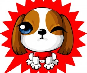 Cartoon lovely dog vector set 05