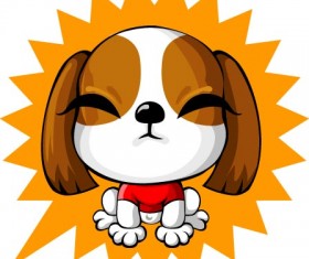 Cartoon lovely dog vector set 06