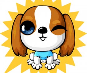 Cartoon lovely dog vector set 07