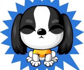 Cartoon lovely dog vector set 10