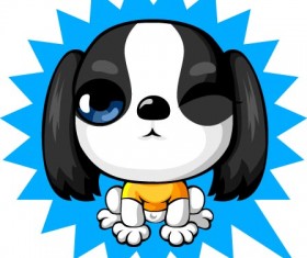 Cartoon lovely dog vector set 11