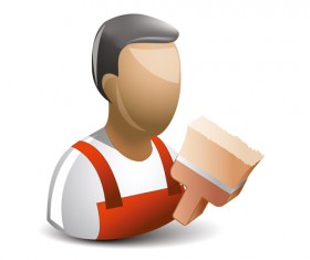 Cartoon professions characters shiny icons vector 18