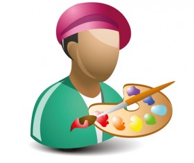 Cartoon professions characters shiny icons vector 22