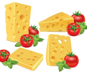 Cheese with tomato vector material