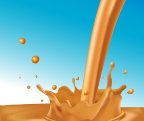 Chocolate milk splashes vector design 01