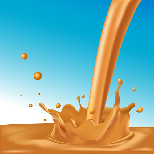Chocolate milk splashes vector design 01