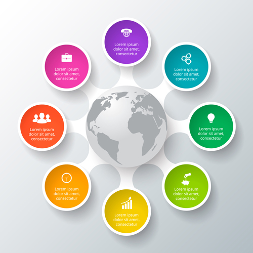 Circle business infographic creative vector 03