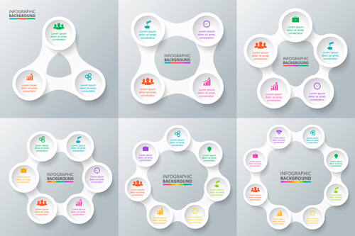 Circle business infographic creative vector 04