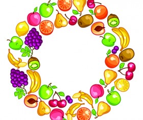Circular arrangement fresh fruit vector