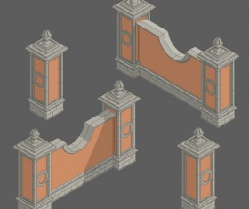 Classical styles wall vector material