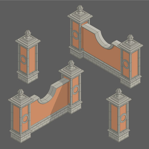Classical styles wall vector material