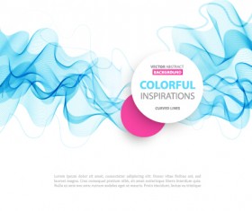Colored curved lines abstract background vector 03