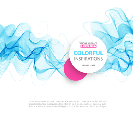 Colored curved lines abstract background vector 03
