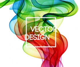 Colored curved lines abstract background vector 16