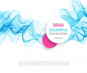 Colored curved lines abstract background vector 17