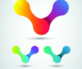 Colored origami design elements vector 02