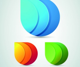 Colored origami design elements vector 03