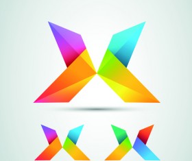 Colored origami design elements vector 05